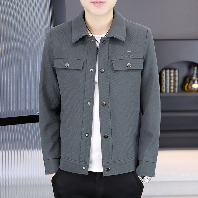 Men's Collared Casual Jacket